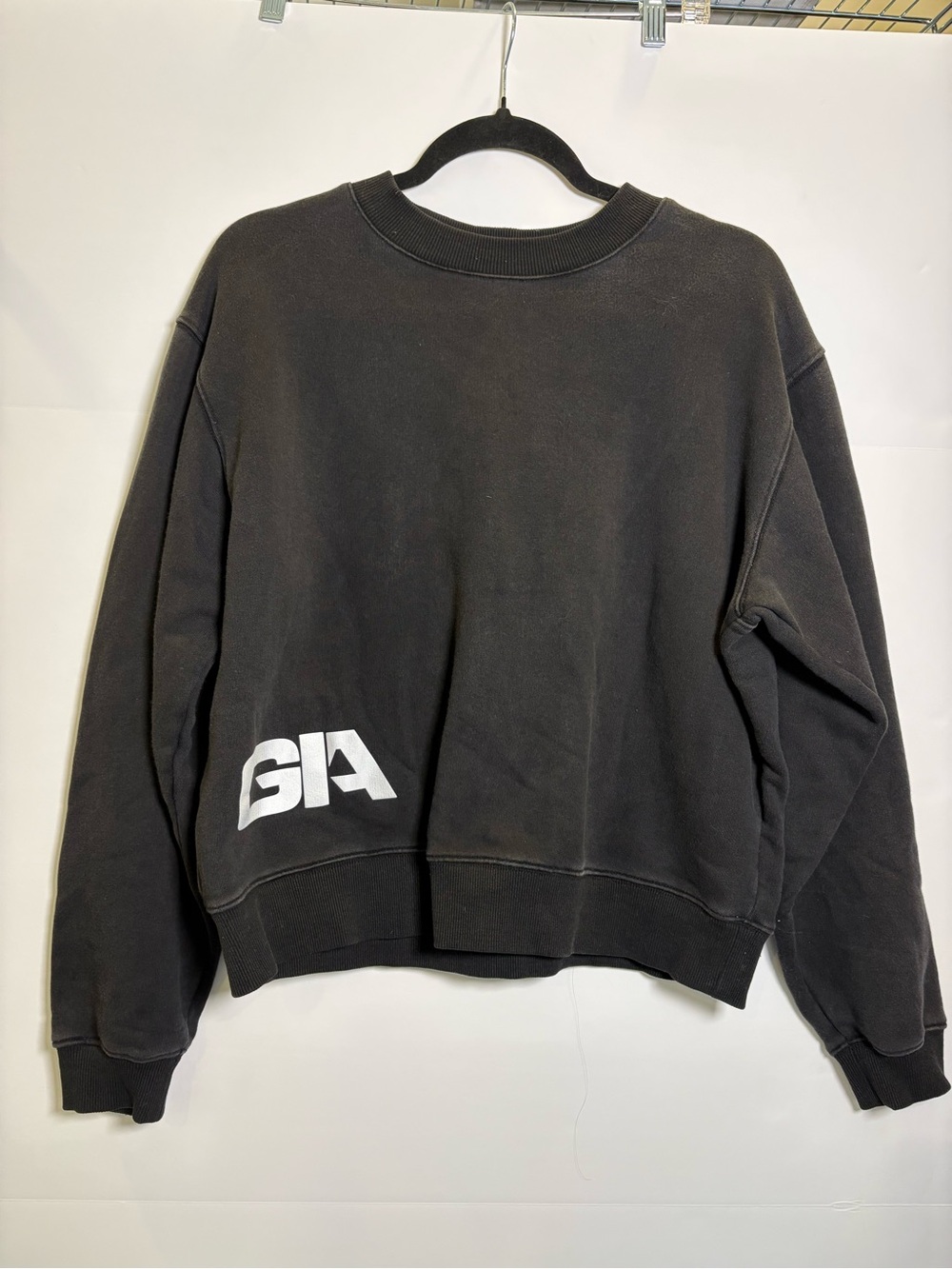I.A.M. GIA Taja Sweatshirt | Faded Black | Size S | 100% Cotton - Picture 2 of 8